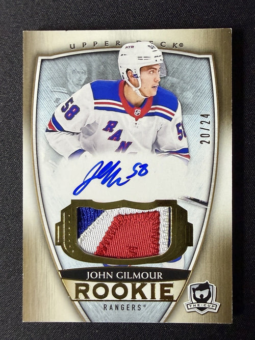 2018-19 The Cup #82 John Gilmour RC Patch AUTO New York Rangers 20/24 RPA